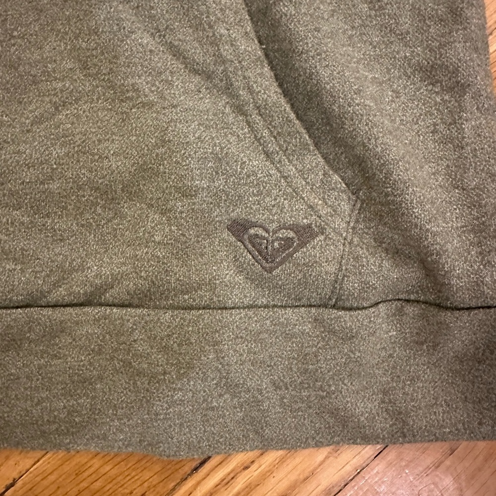Roxy Y2K Beachy Olive Green Hoodie Rope Drawstring Surf Style - Picture 5 of 5